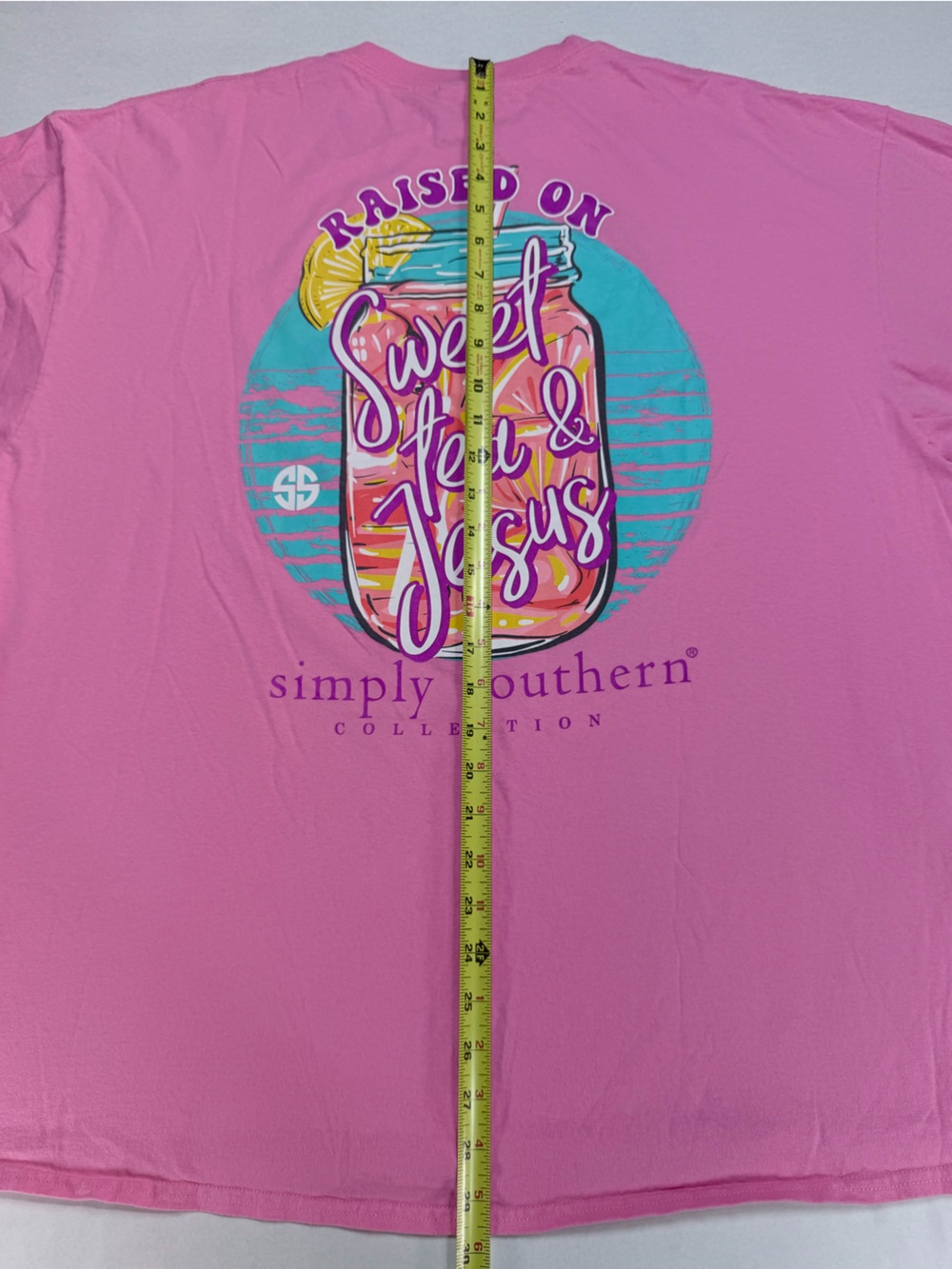 Simply Southern Pink Sweet Tea & Jesus LS Graphic Tee XXL - Picture 8 of 15